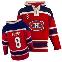 Brandon Prust Montreal Canadiens Authentic Old Time Hockey Sawyer Hooded Sweatshirt Jersey (Red)