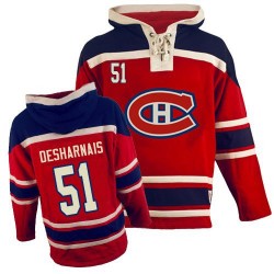 David Desharnais Montreal Canadiens Authentic Old Time Hockey Sawyer Hooded Sweatshirt Jersey (Red)