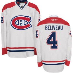 Jean Beliveau Montreal Canadiens Reebok Authentic Away Jersey (White)