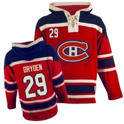 Ken Dryden Montreal Canadiens Authentic Old Time Hockey Sawyer Hooded Sweatshirt Jersey (Red)