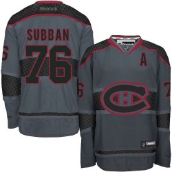 P.K Subban Montreal Canadiens Reebok Premier Charcoal Cross Check Fashion Jersey ()