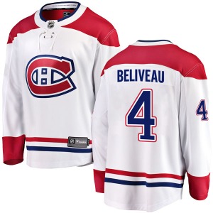 Jean Beliveau Montreal Canadiens Fanatics Branded Breakaway Away Jersey (White)