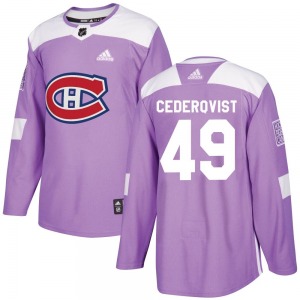 Filip Cederqvist Montreal Canadiens Adidas Youth Authentic Fights Cancer Practice Jersey (Purple)