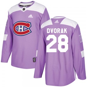 Christian Dvorak Montreal Canadiens Adidas Youth Authentic Fights Cancer Practice Jersey (Purple)