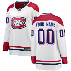Custom Montreal Canadiens Fanatics Branded Women's Breakaway Custom Away Jersey (White)