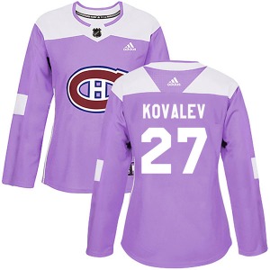 Alexei Kovalev Montreal Canadiens Adidas Women's Authentic Fights Cancer Practice Jersey (Purple)