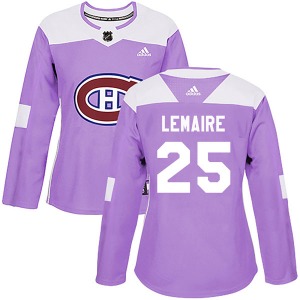 Jacques Lemaire Montreal Canadiens Adidas Women's Authentic Fights Cancer Practice Jersey (Purple)
