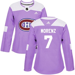 Howie Morenz Montreal Canadiens Adidas Women's Authentic Fights Cancer Practice Jersey (Purple)