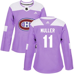 Kirk Muller Montreal Canadiens Adidas Women's Authentic Fights Cancer Practice Jersey (Purple)
