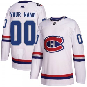 Custom Montreal Canadiens Adidas Youth Authentic Custom 2017 100 Classic Jersey (White)