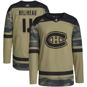 Jean Beliveau Montreal Canadiens Adidas Authentic Military Appreciation Practice Jersey (Camo)