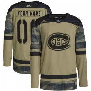 Custom Montreal Canadiens Adidas Authentic Custom Military Appreciation Practice Jersey (Camo)