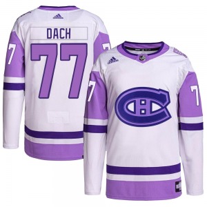 Kirby Dach Montreal Canadiens Adidas Youth Authentic Hockey Fights Cancer Primegreen Jersey (White/Purple)