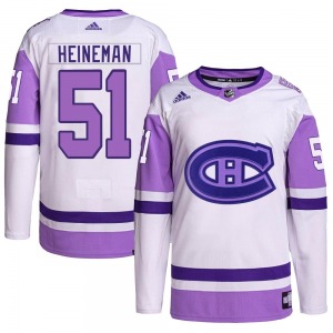 Emil Heineman Montreal Canadiens Adidas Youth Authentic Hockey Fights Cancer Primegreen Jersey (White/Purple)