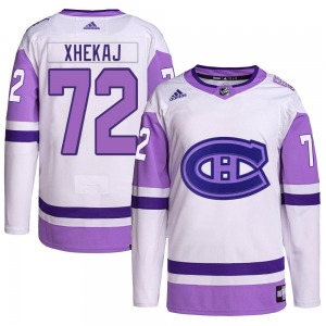 Arber Xhekaj Montreal Canadiens Adidas Youth Authentic Hockey Fights Cancer Primegreen Jersey (White/Purple)