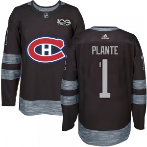 Jacques Plante Montreal Canadiens Youth Authentic 1917-2017 100th Anniversary Jersey (Black)