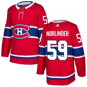 Mattias Norlinder Montreal Canadiens Adidas Authentic Home Jersey (Red)