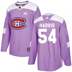 Jordan Harris Montreal Canadiens Adidas Authentic Fights Cancer Practice Jersey (Purple)