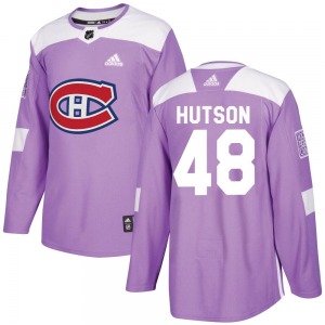 Lane Hutson Montreal Canadiens Adidas Authentic Fights Cancer Practice Jersey (Purple)