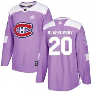 Juraj Slafkovsky Montreal Canadiens Adidas Authentic Fights Cancer Practice Jersey (Purple)