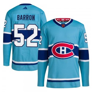 Justin Barron Montreal Canadiens Adidas Authentic Reverse Retro 2.0 Jersey (Light Blue)