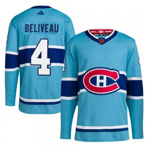 Jean Beliveau Montreal Canadiens Adidas Authentic Reverse Retro 2.0 Jersey (Light Blue)