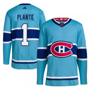 Jacques Plante Montreal Canadiens Adidas Authentic Reverse Retro 2.0 Jersey (Light Blue)