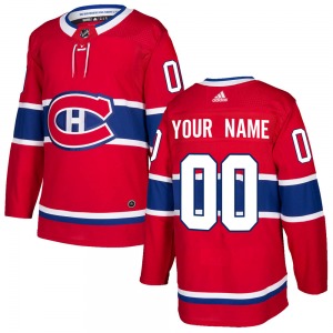 Custom Montreal Canadiens Adidas Youth Authentic Custom Home Jersey (Red)