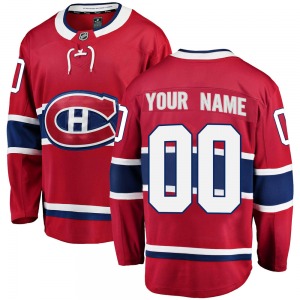 Custom Montreal Canadiens Fanatics Branded Youth Breakaway Custom Home Jersey (Red)