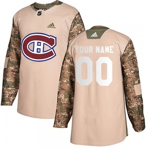 Custom Montreal Canadiens Adidas Authentic Custom Veterans Day Practice Jersey (Camo)