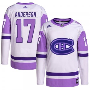Josh Anderson Montreal Canadiens Adidas Authentic Hockey Fights Cancer Primegreen Jersey (White/Purple)