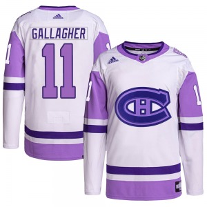 Brendan Gallagher Montreal Canadiens Adidas Authentic Hockey Fights Cancer Primegreen Jersey (White/Purple)