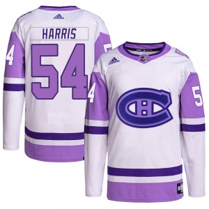 Jordan Harris Montreal Canadiens Adidas Authentic Hockey Fights Cancer Primegreen Jersey (White/Purple)