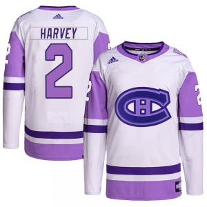 Doug Harvey Montreal Canadiens Adidas Authentic Hockey Fights Cancer Primegreen Jersey (White/Purple)