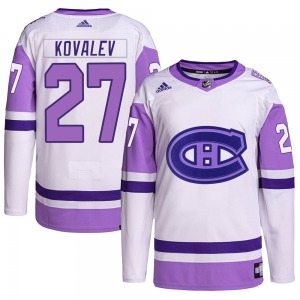 Alexei Kovalev Montreal Canadiens Adidas Authentic Hockey Fights Cancer Primegreen Jersey (White/Purple)