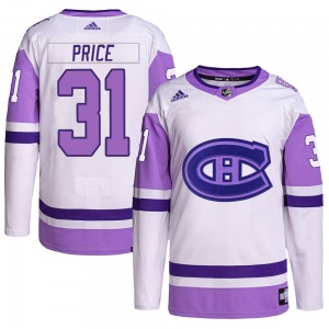 Carey Price Montreal Canadiens Adidas Authentic Hockey Fights Cancer Primegreen Jersey (White/Purple)