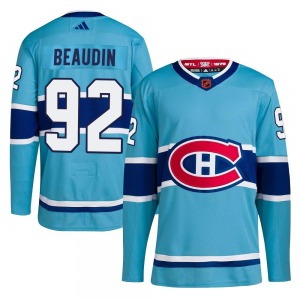 Nicolas Beaudin Montreal Canadiens Adidas Youth Authentic Reverse Retro 2.0 Jersey (Light Blue)