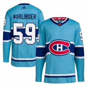 Mattias Norlinder Montreal Canadiens Adidas Youth Authentic Reverse Retro 2.0 Jersey (Light Blue)