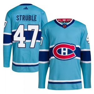 Jayden Struble Montreal Canadiens Adidas Youth Authentic Reverse Retro 2.0 Jersey (Light Blue)