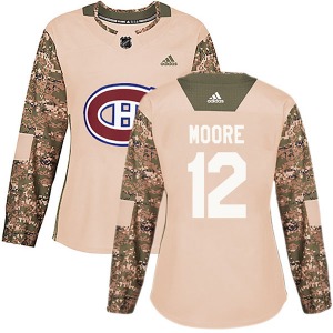 Dickie Moore Montreal Canadiens Adidas Women's Authentic Veterans Day Practice Jersey (Camo)