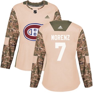 Howie Morenz Montreal Canadiens Adidas Women's Authentic Veterans Day Practice Jersey (Camo)