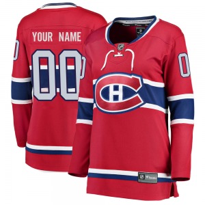 Custom Montreal Canadiens Fanatics Branded Women's Breakaway Custom Home Jersey (Red)
