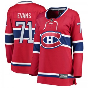 Jake Evans Montreal Canadiens Fanatics Branded Women's Breakaway Home Jersey (Red)