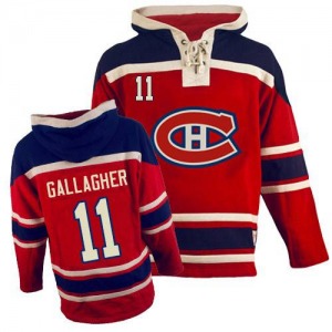 Brendan Gallagher Montreal Canadiens Youth Authentic Old Time Hockey Sawyer Hooded Sweatshirt (Red)